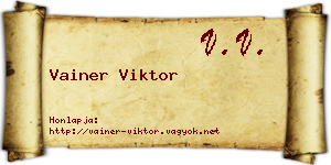Vainer Viktor névjegykártya